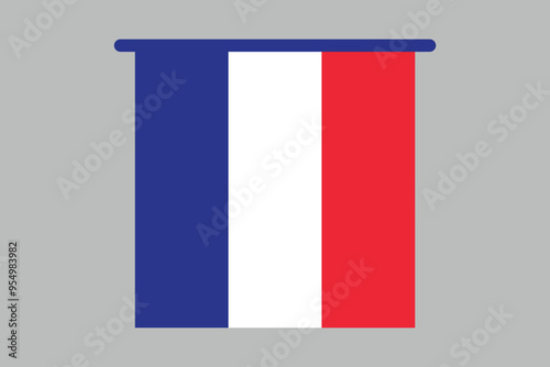 France flag, The flag of France, Flag of France national country symbol illustration Vector, Rectangle French flag illustration, Flat vector illustration 