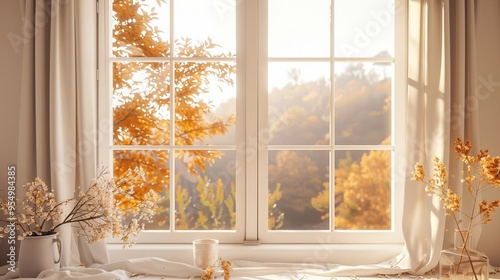 A window with autumn view