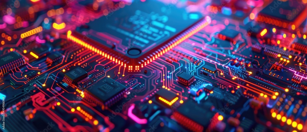 Vibrant Circuitry: A Symphony of Light and Technology Vibrant Circuitry: A Symphony of Light and Technology