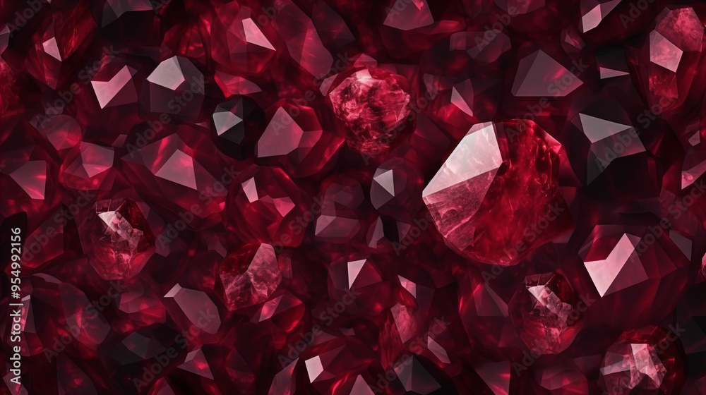 Naklejka premium 深紅のルビーが散りばめられた豪華な宝石の背景