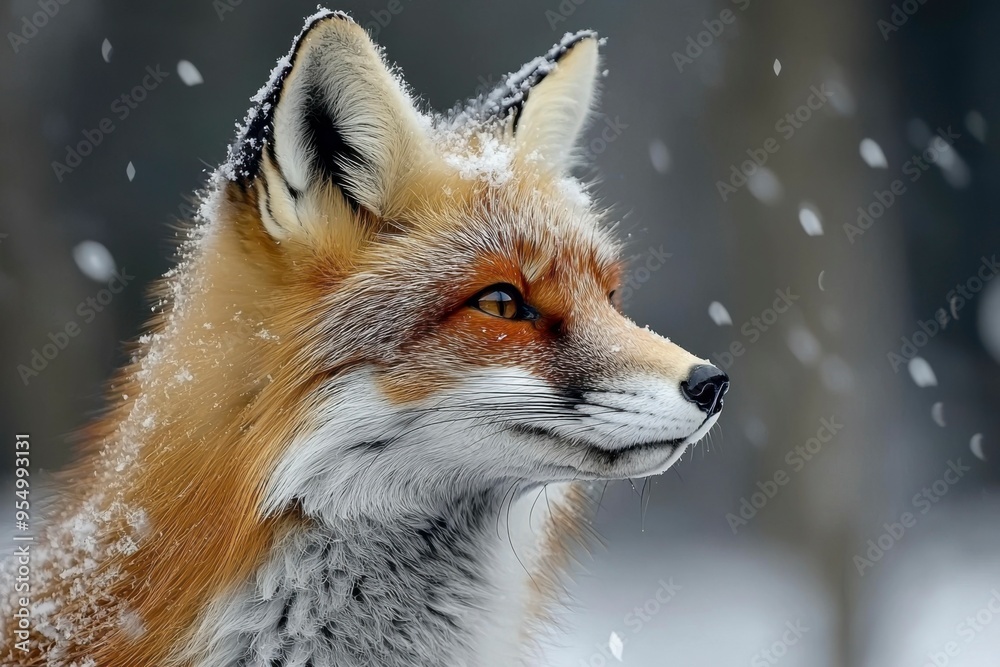 A Red Fox in a Snowy Landscape A Red Fox in a Snowy Landscape