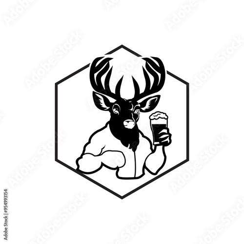 deer holding beer
