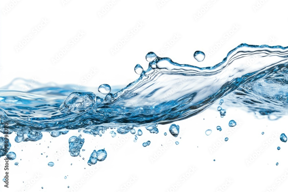 Water Wave. Water Bubbles Float Up Under Water. Freshness Pure Water Splashing on White Background , ai Water Wave. Water Bubbles Float Up Under Water. Freshness Pure Water Splashing on White Background , ai