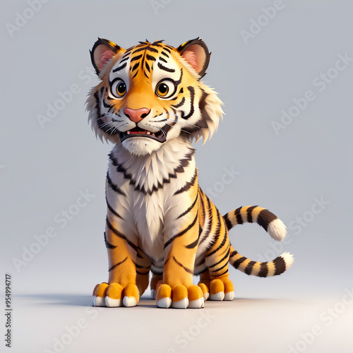 Photo of a 3D cartoon anime tiger