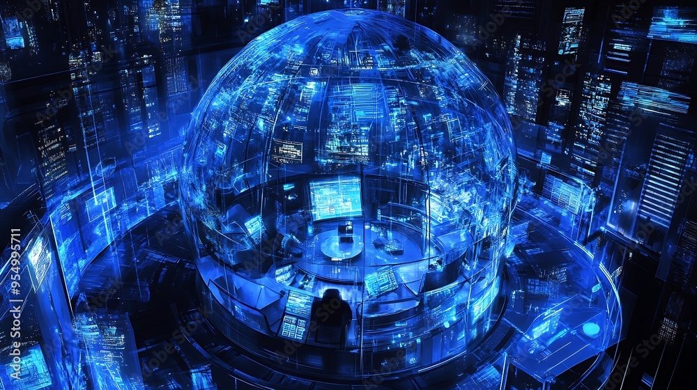 Obraz premium Space habitat with advanced life-support systems and futuristic living spaces 