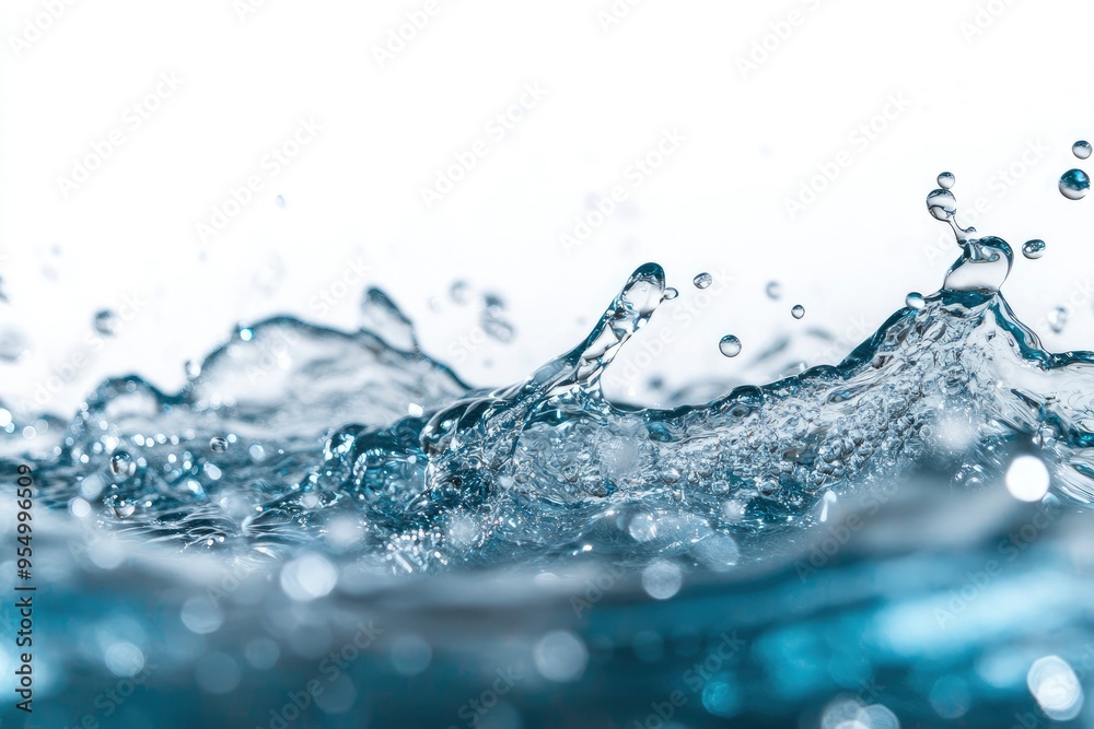 Water Wave. Water Bubbles Float Up Under Water. Freshness Pure Water Splashing on White Background , ai Water Wave. Water Bubbles Float Up Under Water. Freshness Pure Water Splashing on White Background , ai