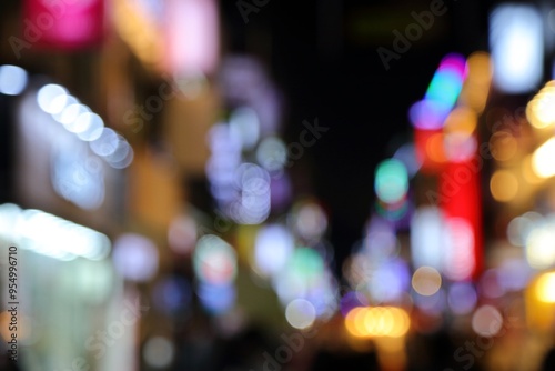 Neon lights of a big city in Korea