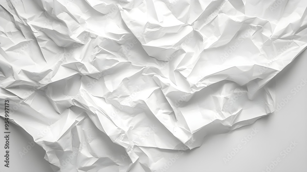 Obraz premium White Crumpled Paper Texture Background