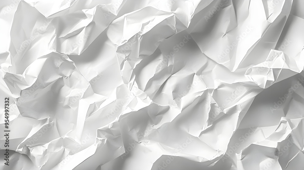 Obraz premium White Crumpled Paper Texture Background