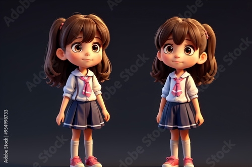 Photo of two 3D anime girls