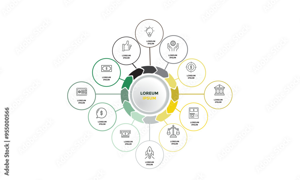 Collection of vector circle chart infographic templates for presentations, advertising, layouts, annual reports. 13 options, steps, parts Collection of vector circle chart infographic templates for presentations, advertising, layouts, annual reports. 13 options, steps, parts