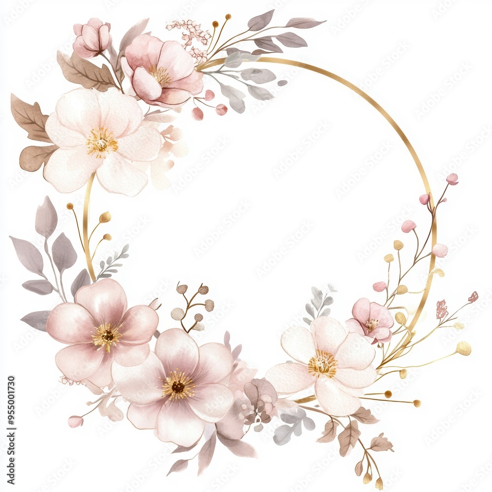 Elegant floral wreath with pastel flowers and leaves, perfect for wedding invitations, cards, and seasonal decorations. Elegant floral wreath with pastel flowers and leaves, perfect for wedding invitations, cards, and seasonal decorations.