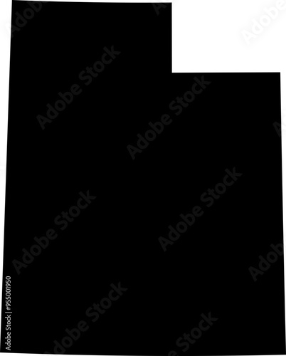 State of Utah Silhouette Outline Graphic Design with Transparent Background	