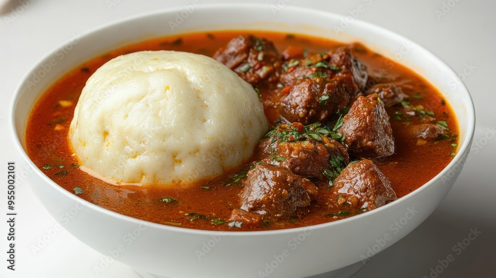 Bowl of Stew with Meat and White Dumpling Bowl of Stew with Meat and White Dumpling