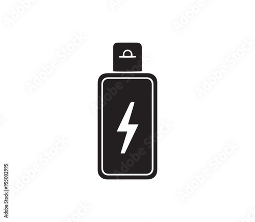 Charging battery icon, vector illustration. Flat design style