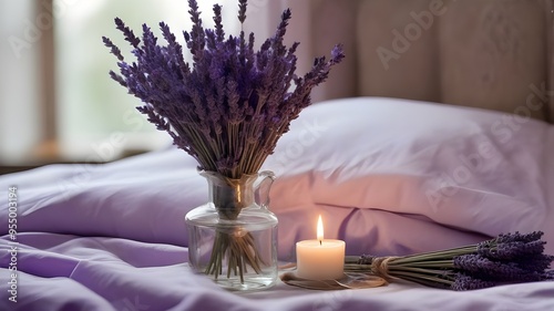 lavender on the bed