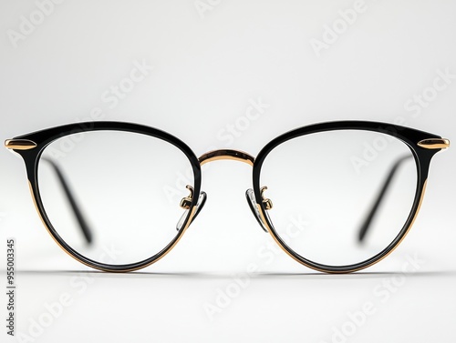 Slimprofile goldtrimmed eyeglass frame adds a touch of luxury to your collection photo