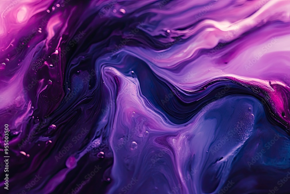Beautiful abstraction of liquid paints in slow blending flow mixing together gently, ai Beautiful abstraction of liquid paints in slow blending flow mixing together gently, ai