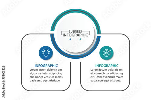 Business infographics. Infographics with 2 steps or options