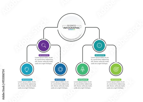 Vector infographic label design with circle infographic template design and 6 options or steps.
