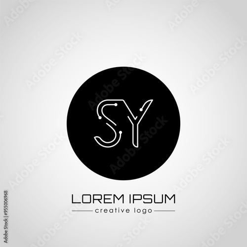 Creative logo letter S and Y. A design element of a logo, business card, corporate sign or monogram. The idea of a thematic design