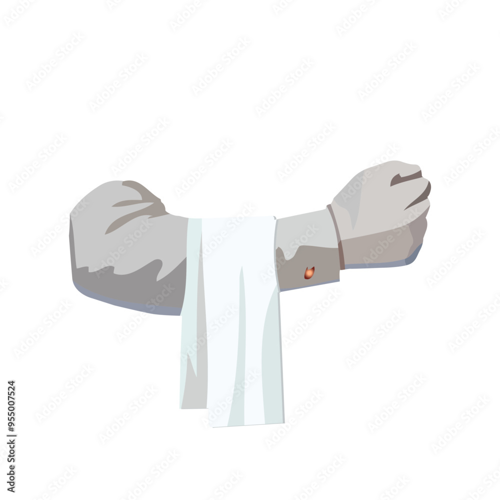 waiter's hand in glove with towel vector isolated on white background.eps waiter's hand in glove with towel vector isolated on white background.eps