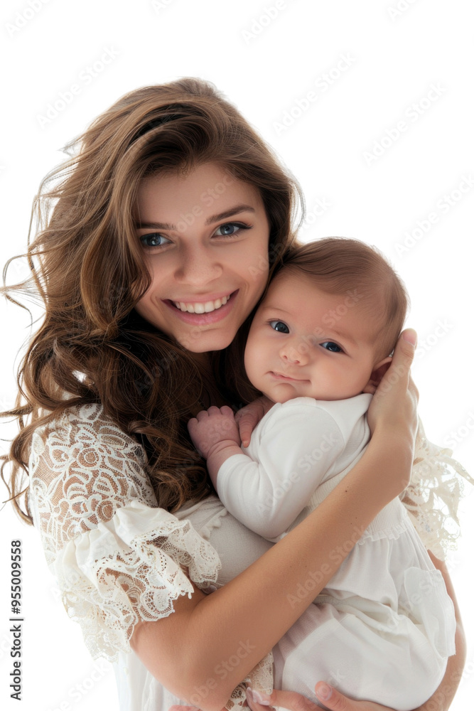 Mother and her newborn baby transparent background Mother and her newborn baby transparent background