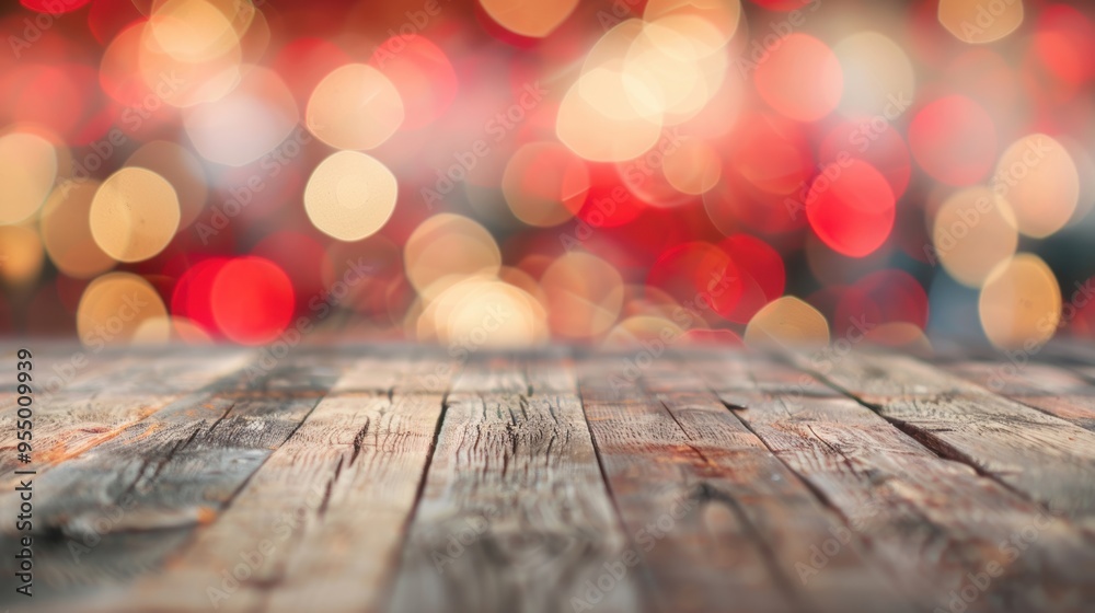 A wooden table is set against a soft red bokeh background, evoking a warm feeling perfect for social gatherings or festive occasions A wooden table is set against a soft red bokeh background, evoking a warm feeling perfect for social gatherings or festive occasions
