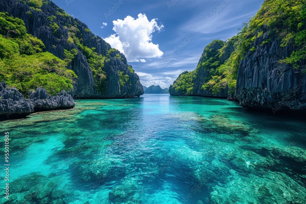 Coron El Nido Palawan Philippines Tropical Paradise Clear Blue Waters and Limestone Cliffs south east asia landscape , ai Coron El Nido Palawan Philippines Tropical Paradise Clear Blue Waters and Limestone Cliffs south east asia landscape , ai