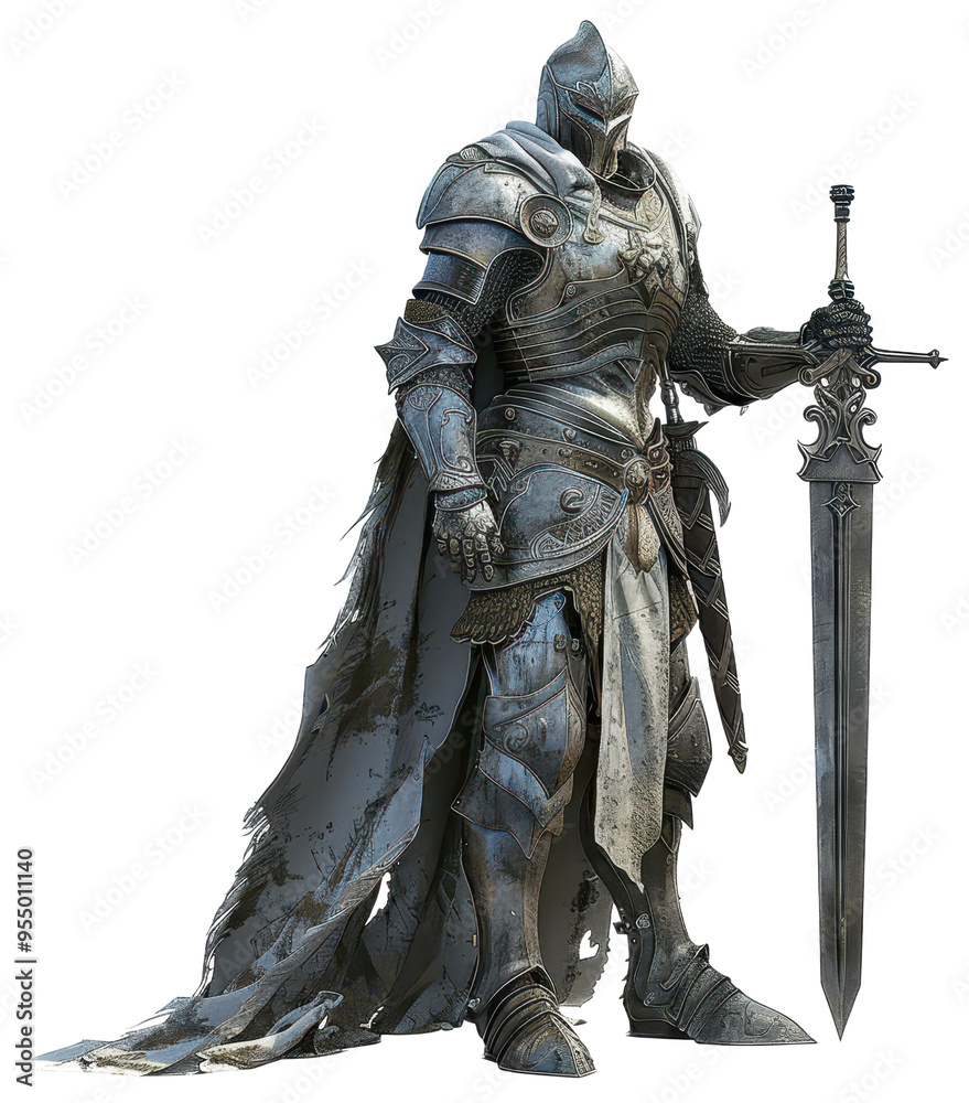 medieval knight with sword isolated on transparent background medieval knight with sword isolated on transparent background