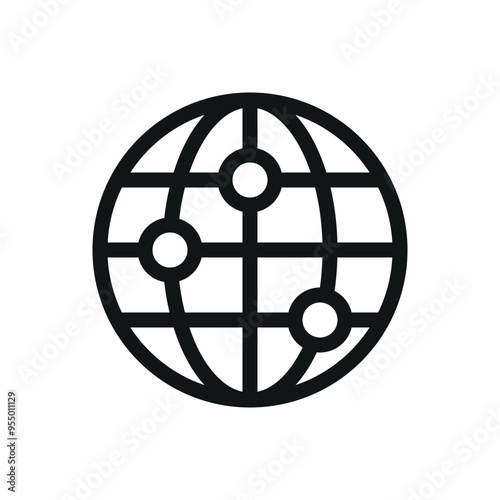 World network isolated icon, global telecommunication vector symbol with editable stroke