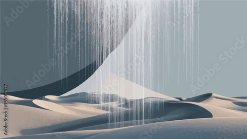 Gray and light yellow desert with curvy and conical design