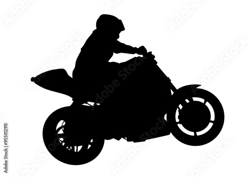 Old big bike on white background