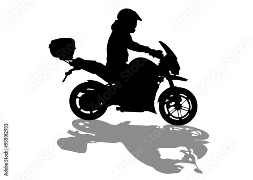 Old big bike on white background