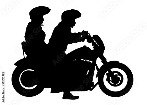 Old big bike on white background