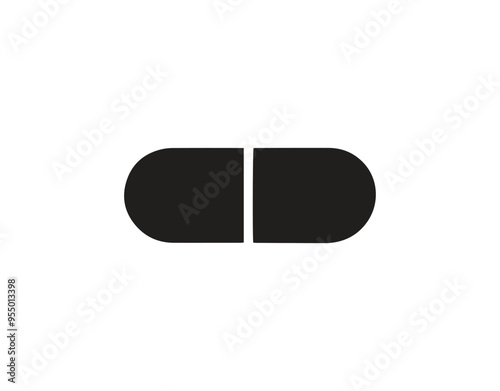 Pill icon. Flat design style eps 10 vector illustration.