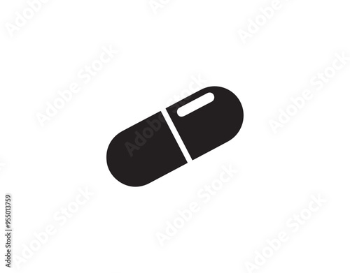 Pill icon. Flat design style eps 10 vector illustration.