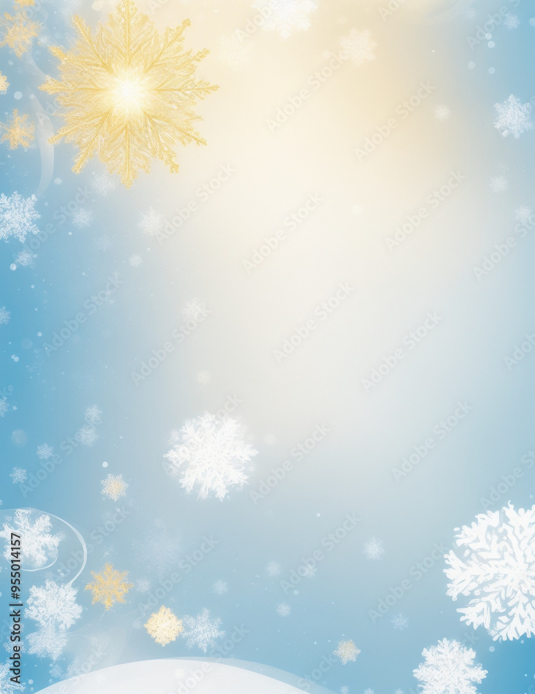 christmas background with snowflakes - blue winter background with snow - Generative AI christmas background with snowflakes - blue winter background with snow - Generative AI