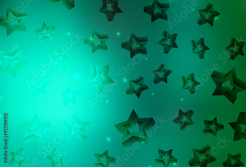 Light Green vector texture with beautiful stars.
