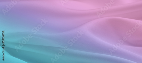 Beautiful silk fabric with color gradient, closeup. Banner design