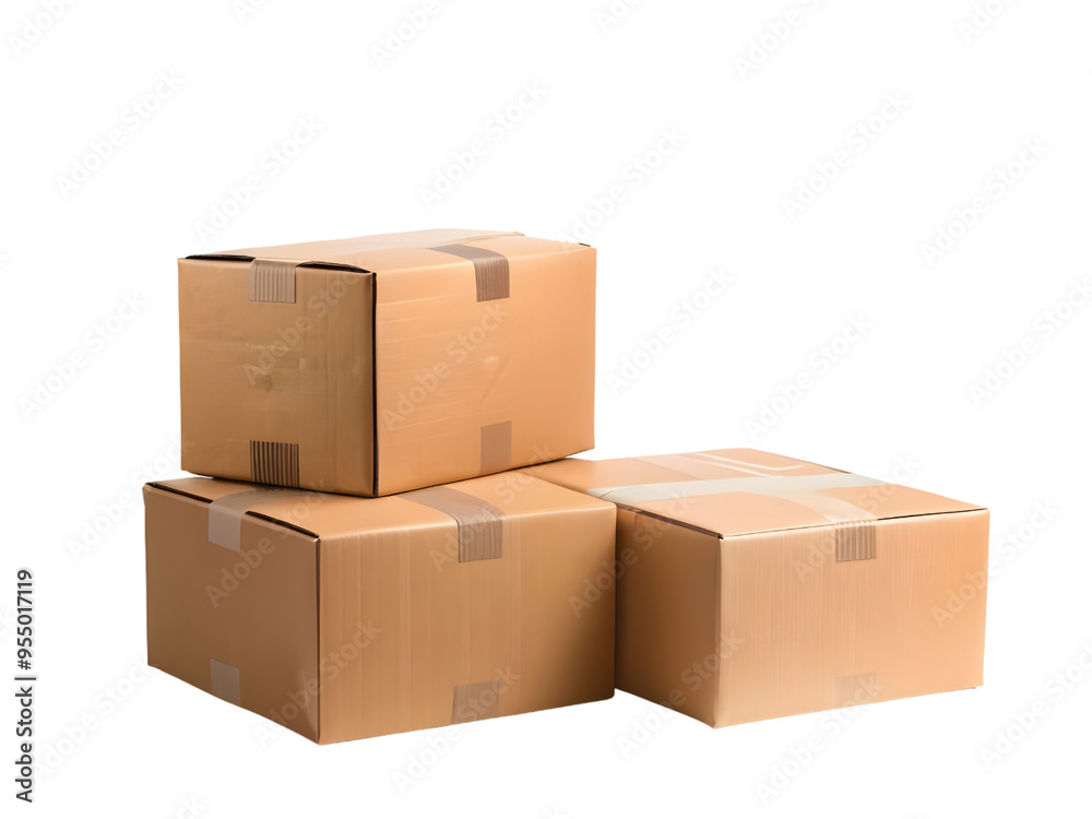 Fototapeta premium cardboard boxes on white background