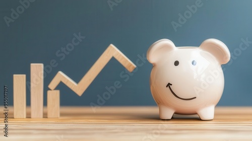 Shrinking savings account balance with a descending interest rate graph, financial anxiety