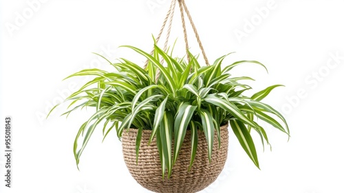 KS A healthy Spider Plant with long arching green photo