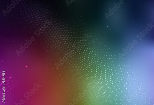 Dark Multicolor vector Blurred bubbles on abstract background with colorful gradient.