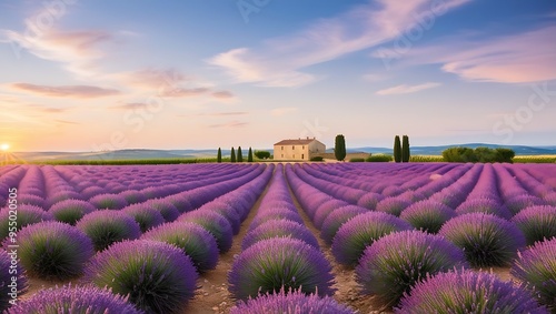 Immerse yourself in the enchanting beauty of Provence, France, with this stunning image of lavender fields in full bloom. 