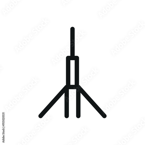 Antenna mast isolated icon, tripod mast vector symbol with editable stroke