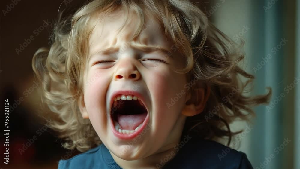 An angry child screaming and clenching their fists in anger. An angry child screaming and clenching their fists in anger.