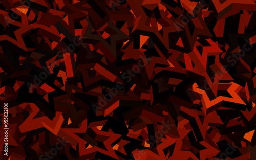 Dark Orange vector template with sky stars.