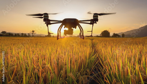 Drones can spray pesticides and fertilizers over large areas quickly. photo