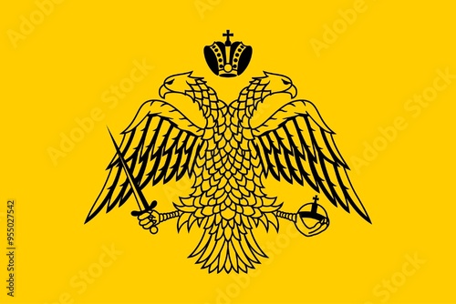 Flag of the Greek Orthodox Church. Flag illustration